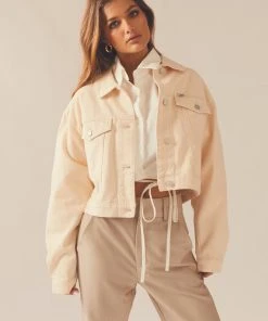 Lee Baggy Crop Jacket - White Sand