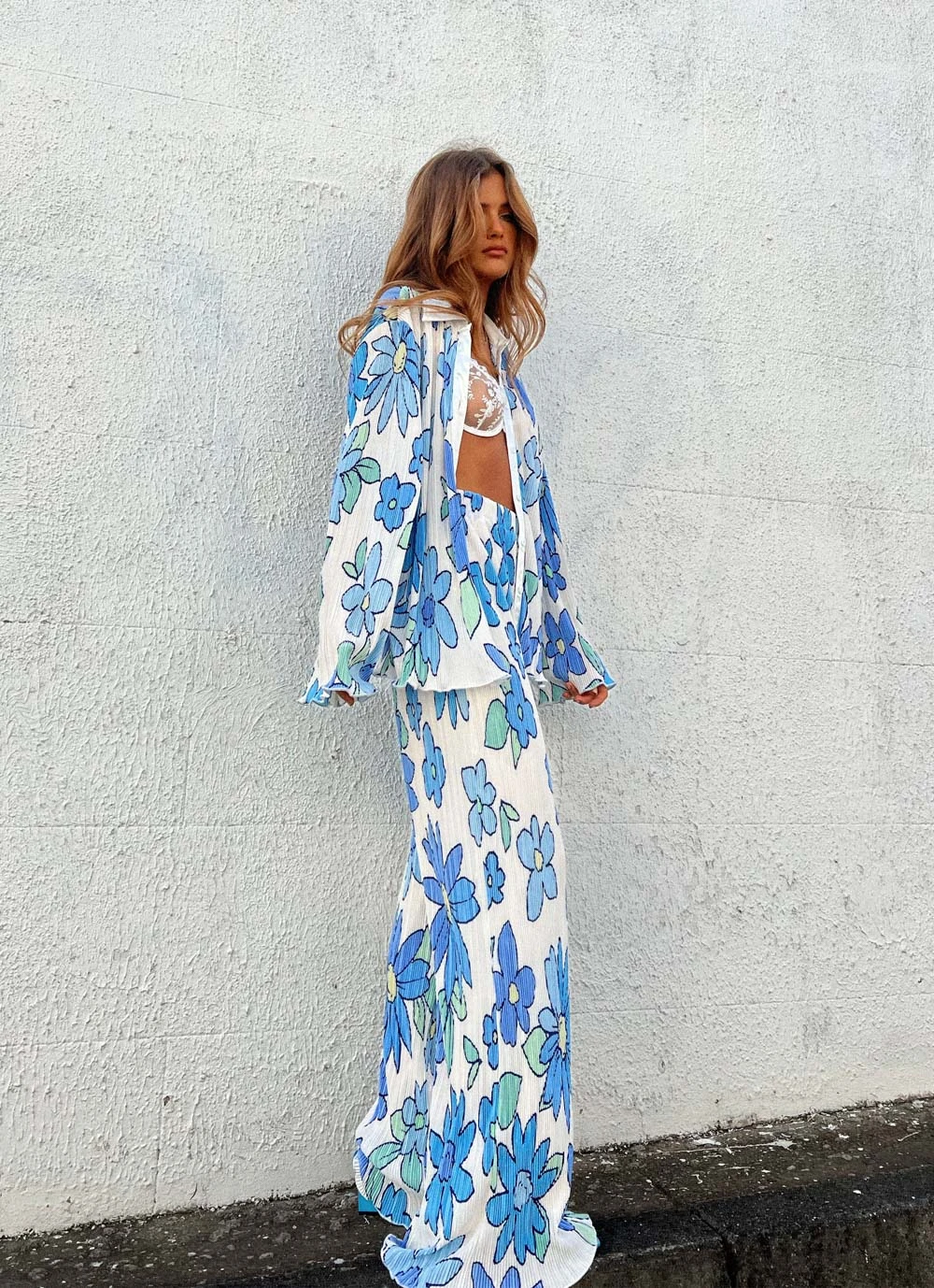 Peppermayo Exclusive 90s Muse Pants - Blue Blossom 2 Peppermayo Exclusive 90s Muse Pants - Blue Blossom - Image 2