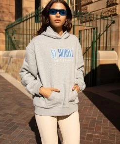 Peppermayo Exclusive Frost Bite Oversized Hoodie - Grey Marle