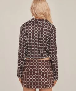 Riley Hubatka X Peppermayo Cobain Crop Shirt - Chocolate Geo -Peppermayo cloth-shop Cobain Crop Shirt Chocolate Geo 4 scaled