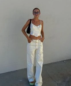 Riley Hubatka X Peppermayo Postcard Drill Carpenter Pant - Ivory
