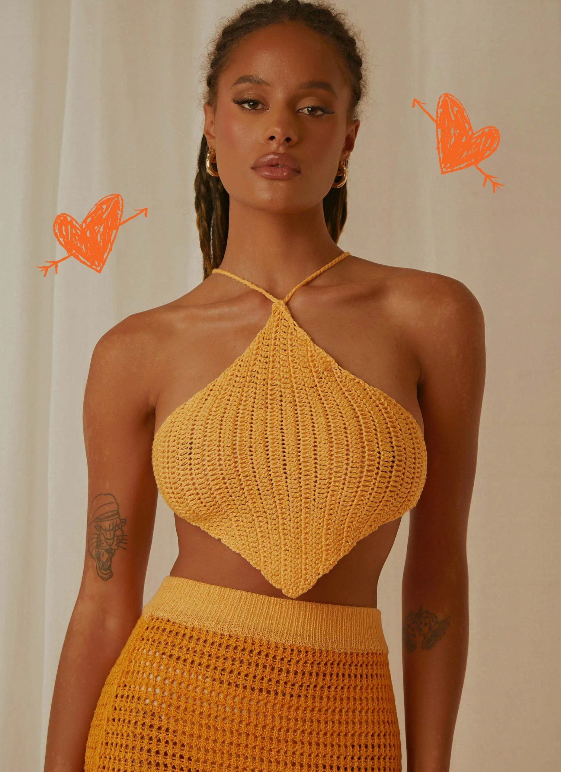 Peppermayo Exclusive Summer Crush Crochet Halter Top - Mango 1 Peppermayo Exclusive Summer Crush Crochet Halter Top - Mango