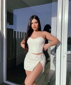 Peppermayo Exclusive Divine Energy Bustier - Ivory Snakeskin