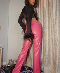 Peppermayo Exclusive L.A Street Style Pants - Magenta PU -Peppermayo cloth-shop Midnight soiree ECOM CROPS 192 scaled