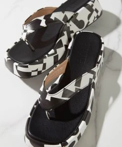 Cult Avenue Minelli Sandals - Black And White Geo -Peppermayo cloth-shop Minelli Sandal 20 scaled