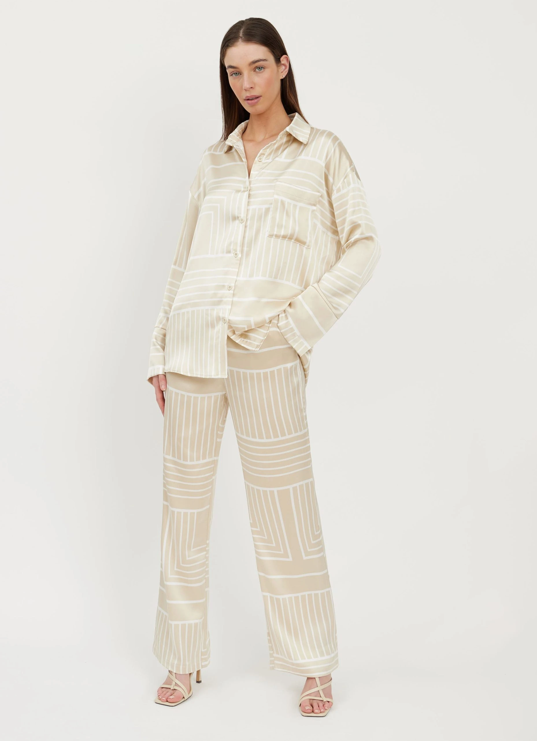 4TH & RECKLESS Norma Shirt - Beige Print 4 4TH & RECKLESS Norma Shirt - Beige Print - Image 4