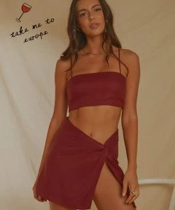 Peppermayo Exclusive European Edition Mini Skirt - Burgundy