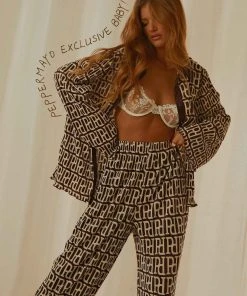 Peppermayo Exclusive 90s Muse Pants - Logo Mania