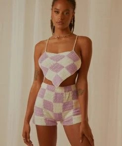 Peppermayo Exclusive Cancun Crochet Halter Top - Lilac Check -Peppermayo cloth-shop Peppermayo Jenaya 7.2.22 P1 17 scaled
