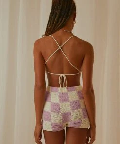 Peppermayo Exclusive Cancun Crochet Halter Top - Lilac Check -Peppermayo cloth-shop Peppermayo Jenaya 7.2.22 P1 20 scaled