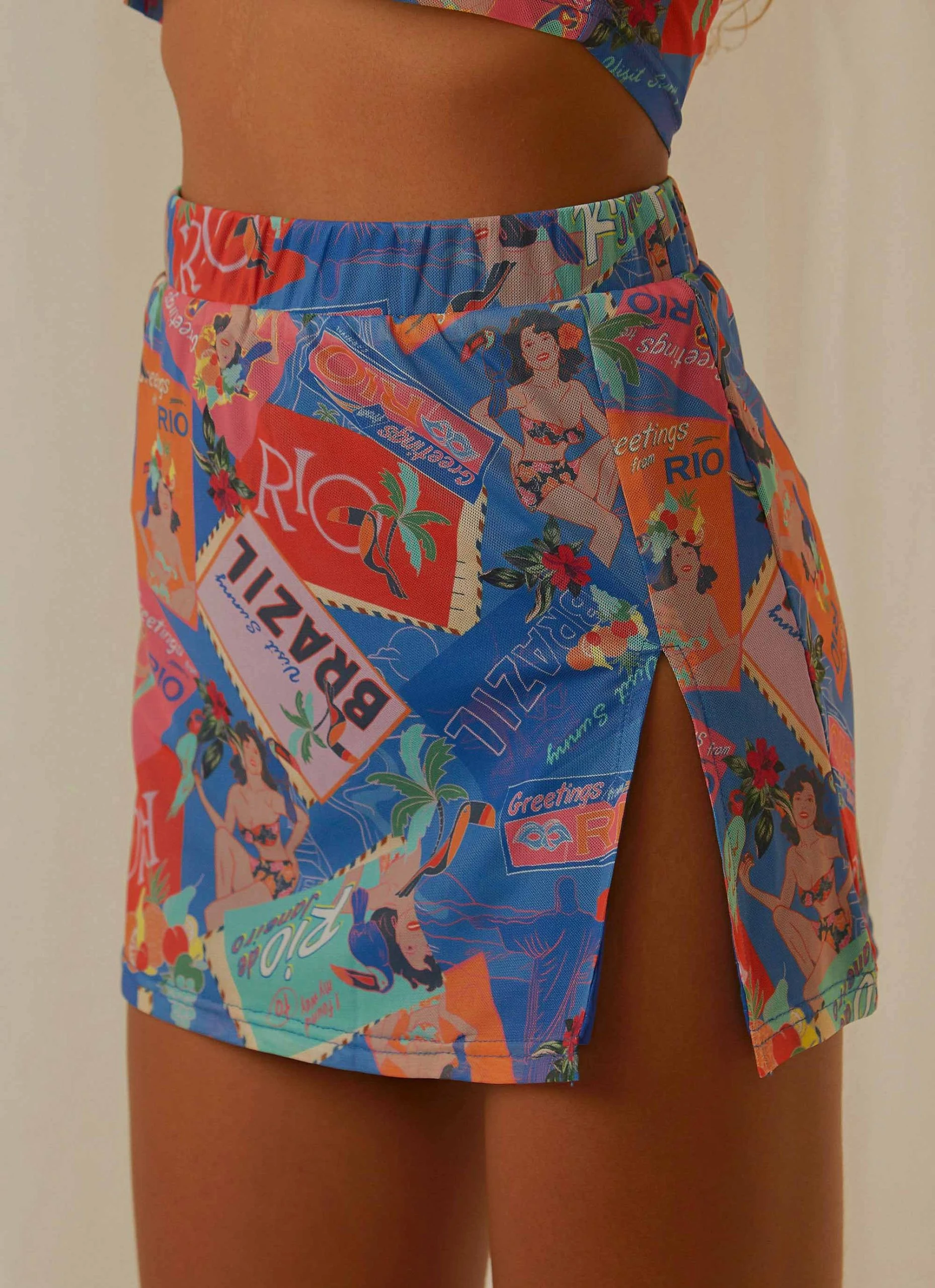 Peppermayo Exclusive Locals Only Mesh Mini Skirt - Postcard Travels 5 Peppermayo Exclusive Locals Only Mesh Mini Skirt - Postcard Travels - Image 5