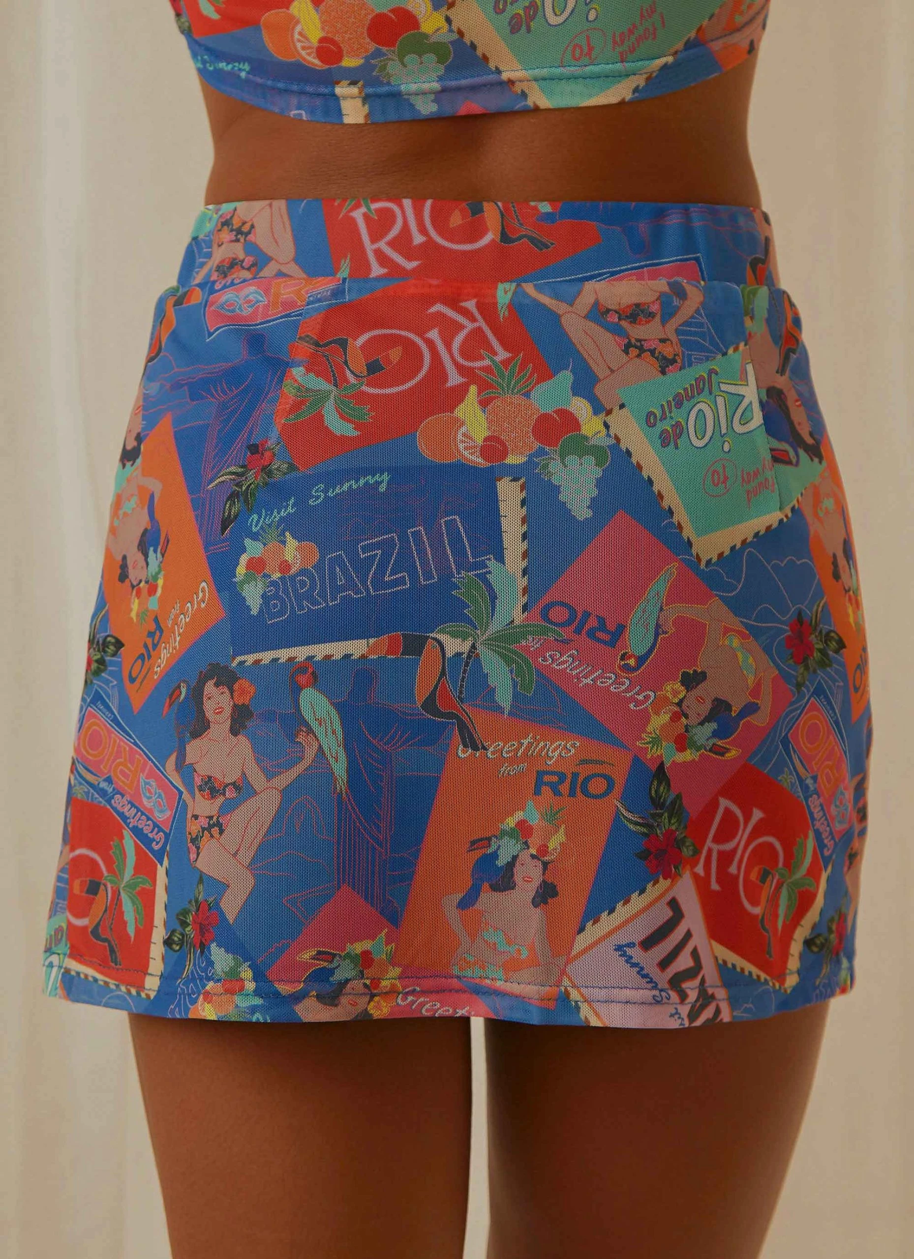 Peppermayo Exclusive Locals Only Mesh Mini Skirt - Postcard Travels 6 Peppermayo Exclusive Locals Only Mesh Mini Skirt - Postcard Travels - Image 6