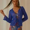 Peppermayo Exclusive Parisian Balcony Tie Top - Cobalt