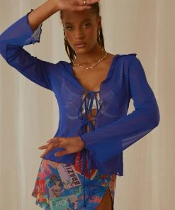 Peppermayo Exclusive Parisian Balcony Tie Top - Cobalt -Peppermayo cloth-shop Peppermayo Jenaya 7.2.22 P1 47 scaled