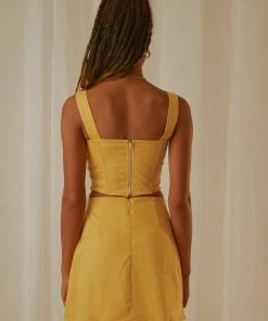 Peppermayo Exclusive Pastel Skies Bustier Top - Mango -Peppermayo cloth-shop Peppermayo Jenaya 7.2.22 P2 38 scaled