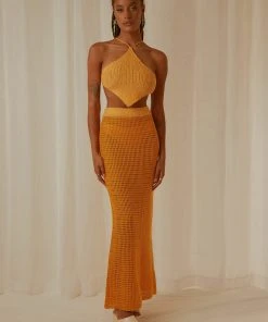Peppermayo Exclusive Aloha Shores Crochet Maxi Skirt - Mango -Peppermayo cloth-shop Peppermayo Jenaya 7.2.22 P2 63 scaled