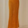 Peppermayo Exclusive Aloha Shores Crochet Maxi Skirt - Mango