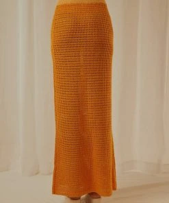 Peppermayo Exclusive Aloha Shores Crochet Maxi Skirt - Mango -Peppermayo cloth-shop Peppermayo Jenaya 7.2.22 P2 67 scaled