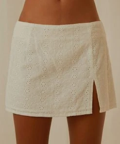 Peppermayo Exclusive Field Dreams Mini Skirt - White Broderie