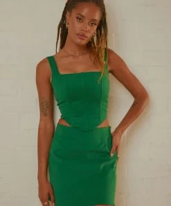 Peppermayo Exclusive Rooftop Drinks Mini Skirt - Jade Green -Peppermayo cloth-shop Peppermayo Jenaya 7.2.22 P4 24 scaled