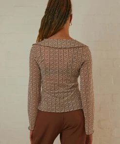 Peppermayo Exclusive Parisian Balcony Tie Top - Choc Logomania -Peppermayo cloth-shop Peppermayo Jenaya 7.2.22 P4 4 scaled