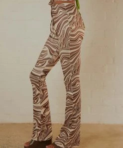Peppermayo Elena Flare Pants - Brown Swirl Print -Peppermayo cloth-shop Peppermayo Jenaya 7.2.22 P5 13 scaled