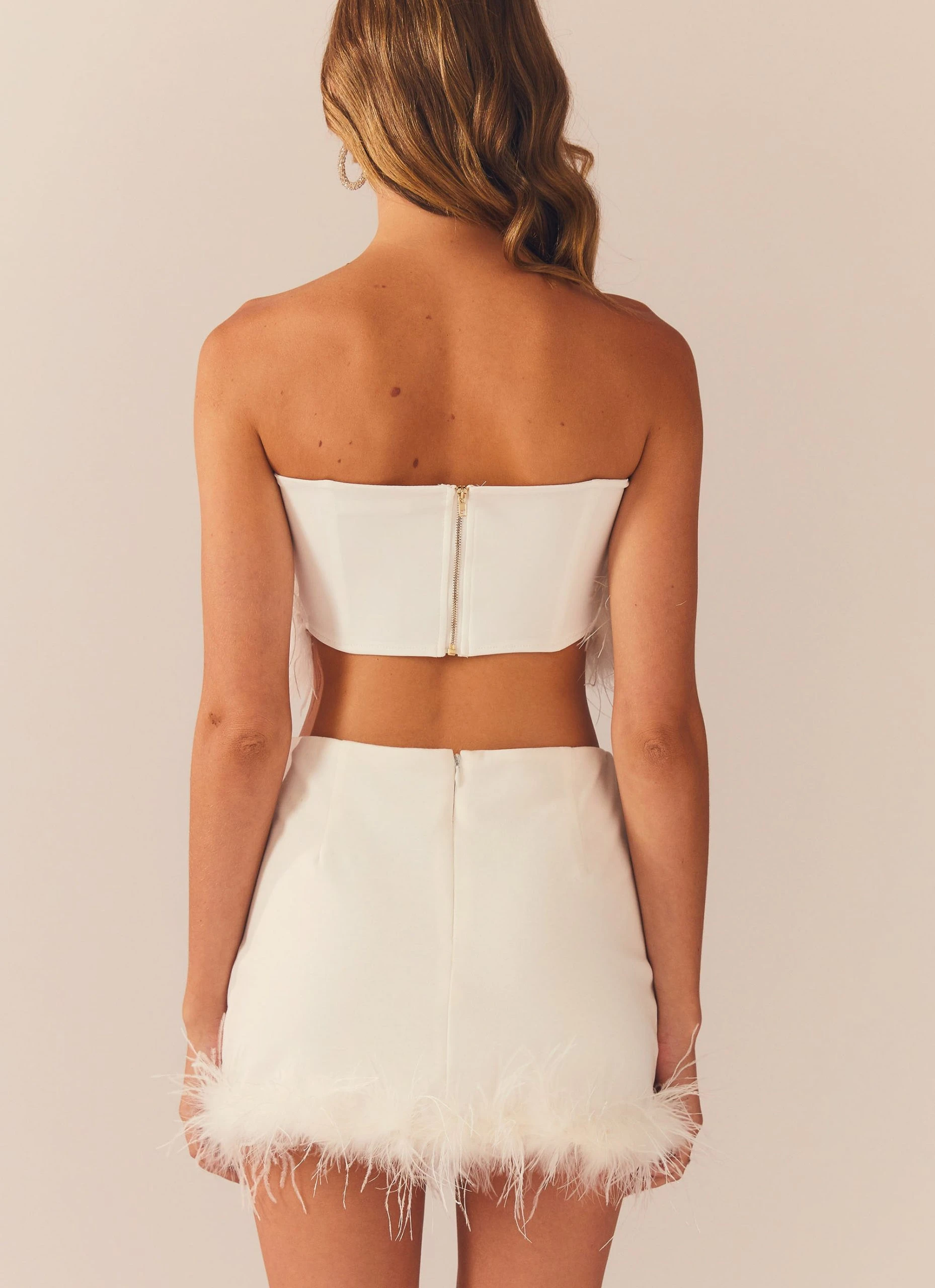 Peppermayo Exclusive The Night Is Ours Feather Crop Top - White 6 Peppermayo Exclusive The Night Is Ours Feather Crop Top - White - Image 6