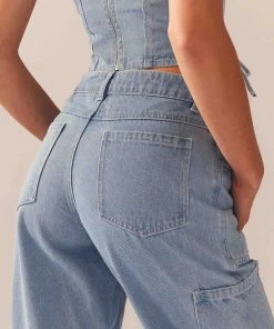 Peppermayo Exclusive Backstage Pass Denim Lowrise Pants - Subdued Blue -Peppermayo cloth-shop Peppermayo Kiana Dec Drop2 64 scaled