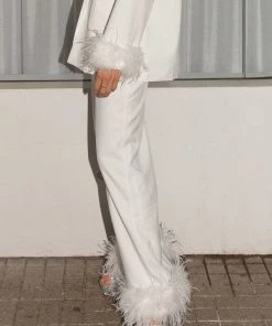 Peppermayo Exclusive Shake It Off Feather Pants - Snow -Peppermayo cloth-shop Peppermayo NYE ShakeItOffFeatherPants 2 scaled