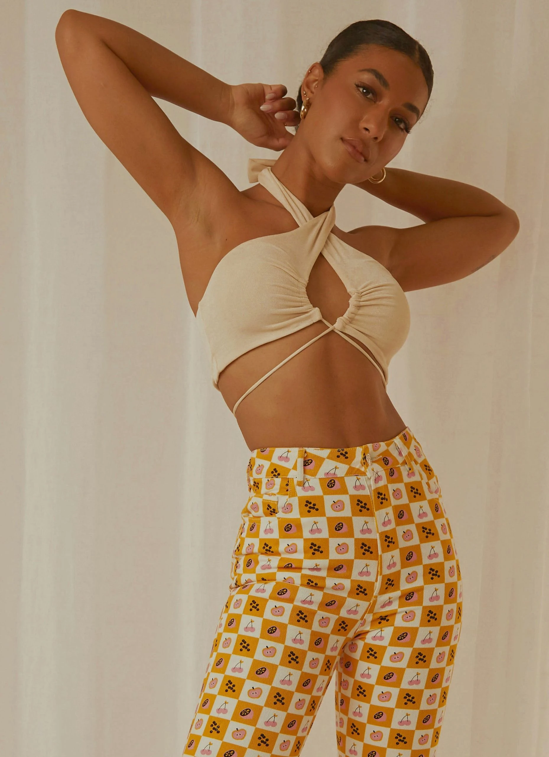 Peppermayo Exclusive Harlow Crop Top - Ivory 2 Peppermayo Exclusive Harlow Crop Top - Ivory - Image 2