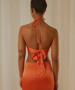 Peppermayo Exclusive Summer Evenings Halter Top - Orange -Peppermayo cloth-shop Peppermayp Wholesale FEB 44 scaled