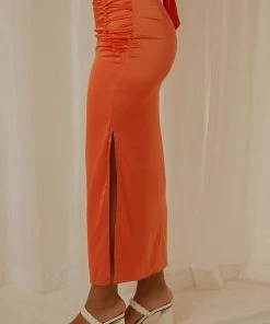 Peppermayo Exclusive Monaco Maxi Skirt - Orange -Peppermayo cloth-shop Peppermayp Wholesale FEB 48 scaled