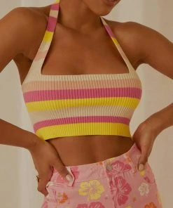 Peppermayo Exclusive Jagger Knit Crop - Sherbert Stripe