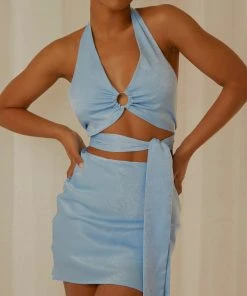 Peppermayo Exclusive Weekend Plans Mini Skirt - Sky