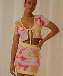 Peppermayo Exclusive On The Record Knit Tie Top - Psychedelic -Peppermayo cloth-shop Peppermayp Wholesale MARCH 187 scaled