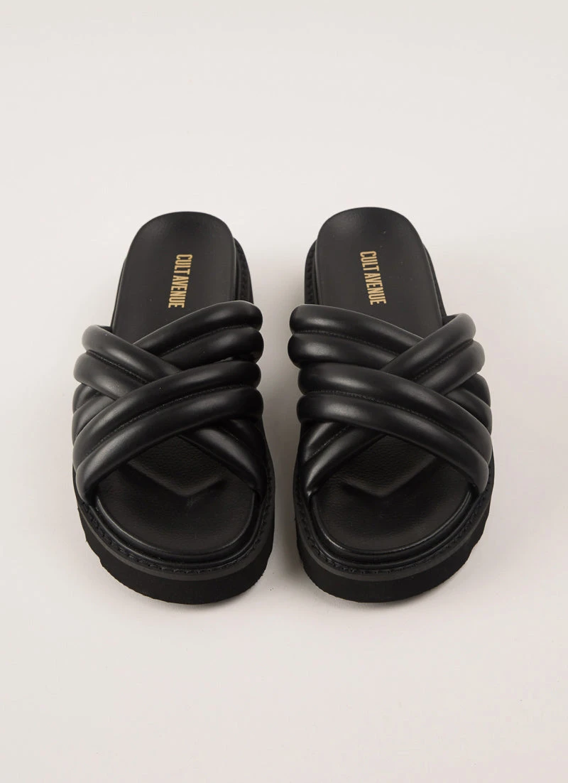 Cult Avenue Slide On Over Flatform - Black 2 Cult Avenue Slide On Over Flatform - Black - Image 2