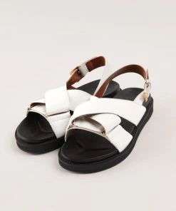 Cult Avenue Maldives Cross Sandal - White -Peppermayo cloth-shop Shoes Reshoot 3