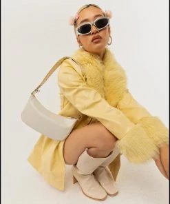 Peppermayo Exclusive Songs Of Sunshine PU Coat - Sunshine Yellow