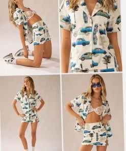 Peppermayo Exclusive Meet Me In Malibu Linen Shirt - Paved Paradise