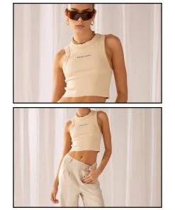 Abrand A Heather Singlet - Latte