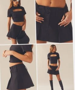 Peppermayo Exclusive Piccadilly Lovers Skirt - Charcoal