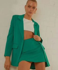 Peppermayo Exclusive Vintage Town Mini Skirt - Jade Green