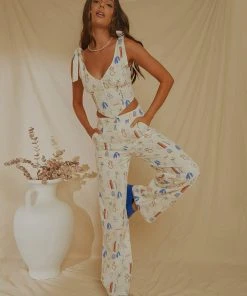 Peppermayo Exclusive Isola Linen Pants - Santorini