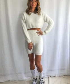 Peppermayo Trends Knit Shorts - Cream -Peppermayo cloth-shop a65592ab22b24659b7badbfbe280cbae