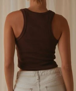 Peppermayo Exclusive Blank Canvas Ribbed Tank - Choc Brown -Peppermayo cloth-shop a676d54bfd4245e3bc27f450f8a27ddb 7eafd716 4a7f 44ce b7a3 58216f737686
