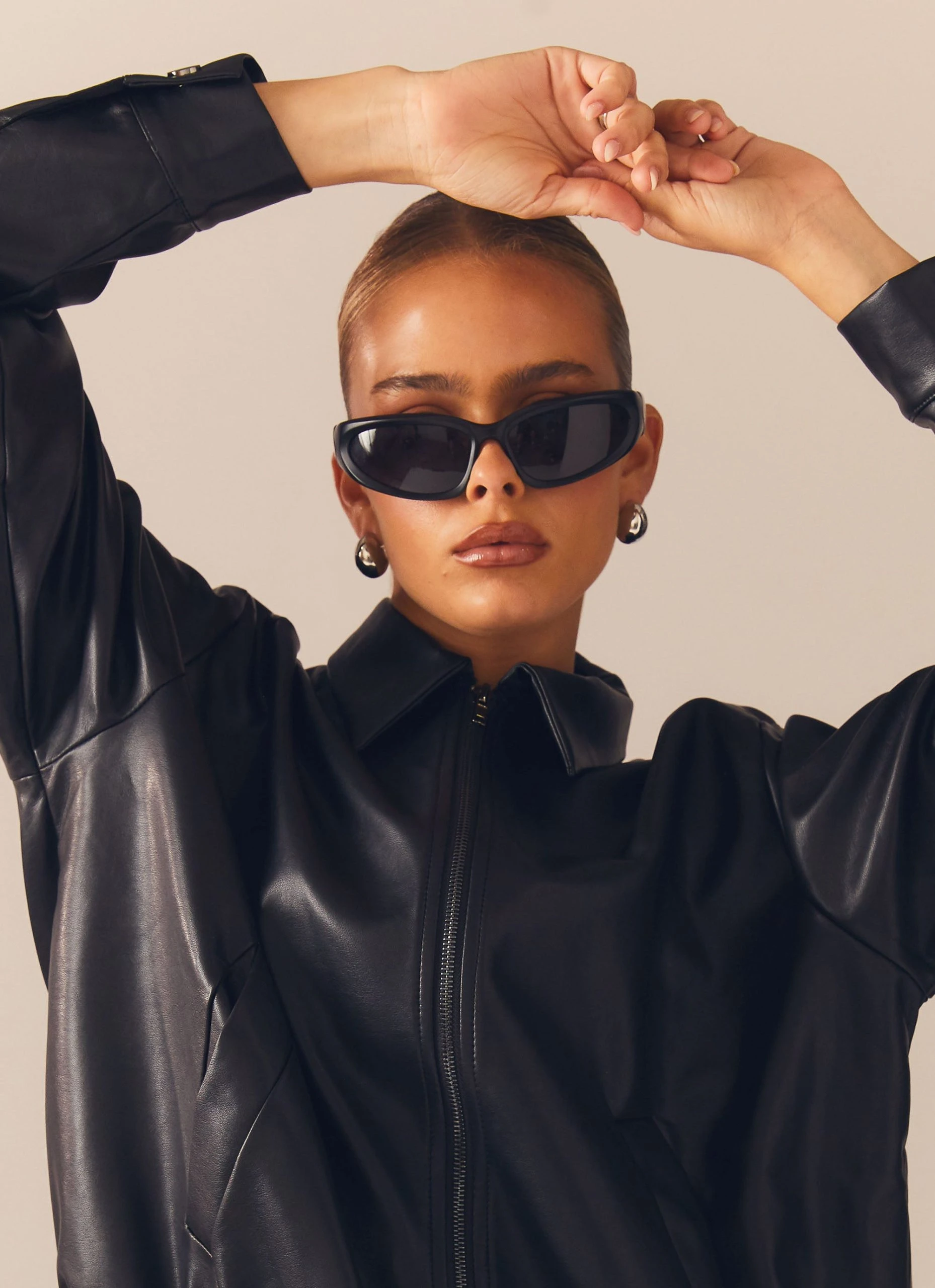 Peppermayo Exclusive Lone Ranger PU Bomber Jacket - Ink 6 Peppermayo Exclusive Lone Ranger PU Bomber Jacket - Ink - Image 6