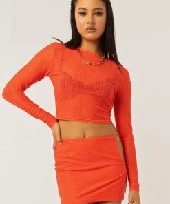 Peppermayo Exclusive Good Luck Charm Mesh Top - Tangerine Monogram -Peppermayo cloth-shop a71417a579024a5fa65d6684bc507769