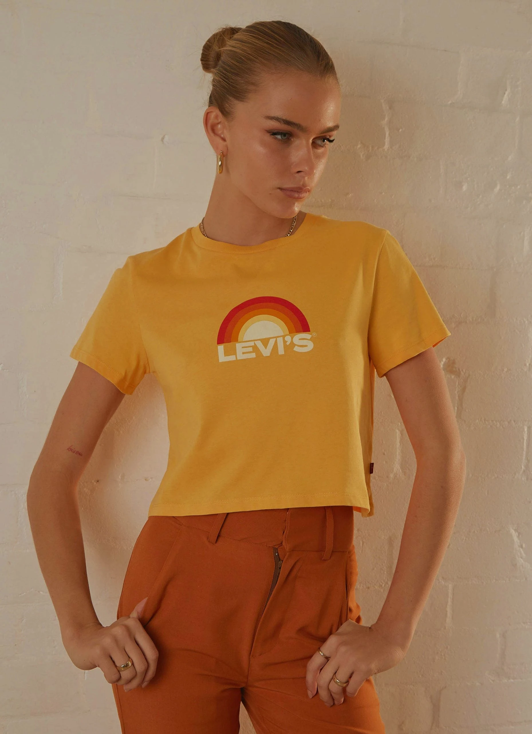 Levi's Cropped Jordie Tee - Sunrise Amber 1 Levi's Cropped Jordie Tee - Sunrise Amber