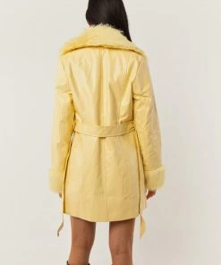 Peppermayo Exclusive Songs Of Sunshine PU Coat - Sunshine Yellow -Peppermayo cloth-shop a985b01a0f404130870fdeef816b4223