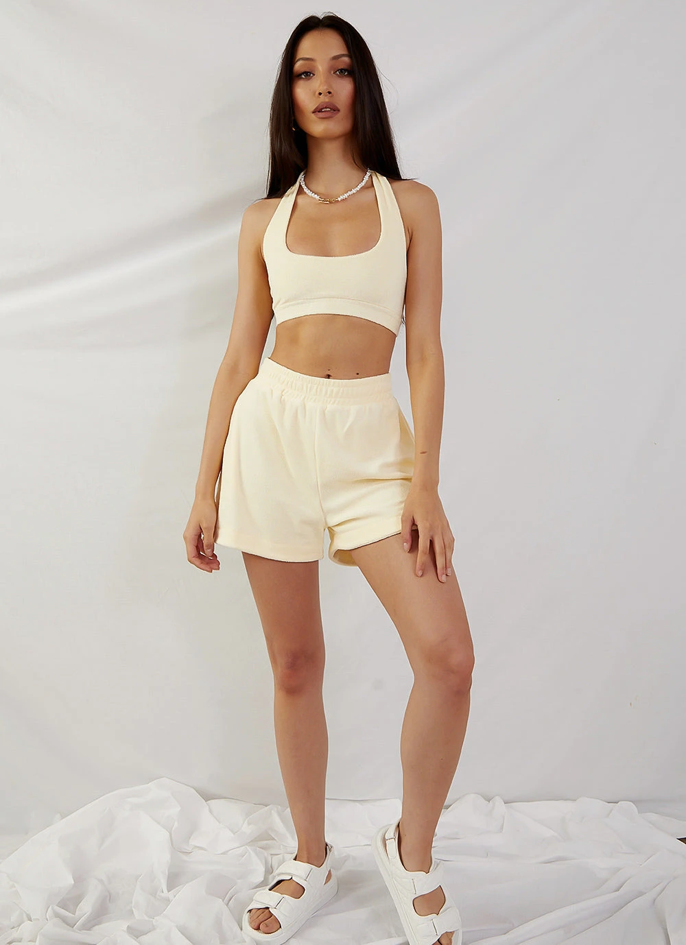 Peppermayo Exclusive Voyage Terry Halter Crop - Yellow 5 Peppermayo Exclusive Voyage Terry Halter Crop - Yellow - Image 5